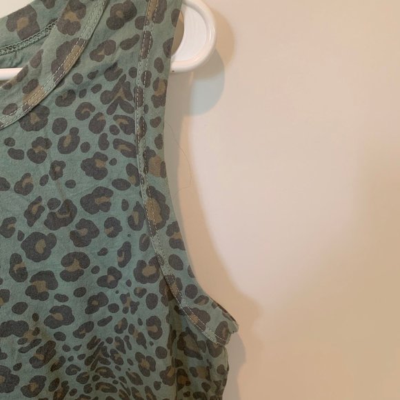 Anthropologie Dolan Tank Green Cheetah - Picture 3 of 7
